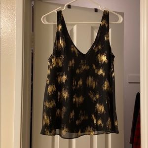 Metallic gold and black mimi chica top